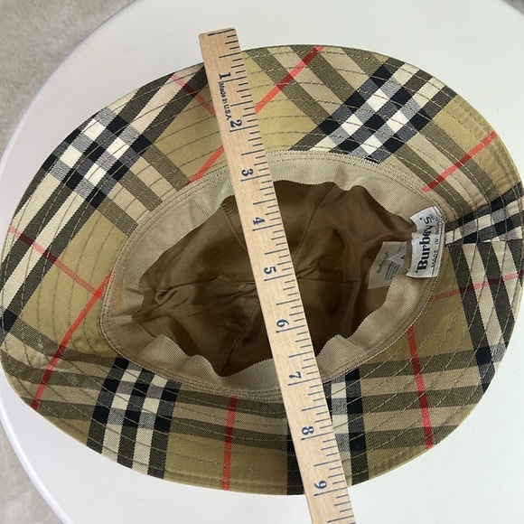 Vtg Burberrys’ Women Tan Check Pattern Bucket Hat - Picture 14 of 14